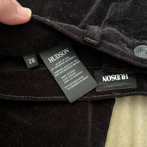 Hudson High Waste Velvet Pants